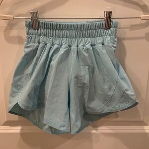 Lululemon women’s athletic shorts. Light blue, size 0, 4” inseam. High waisted.
